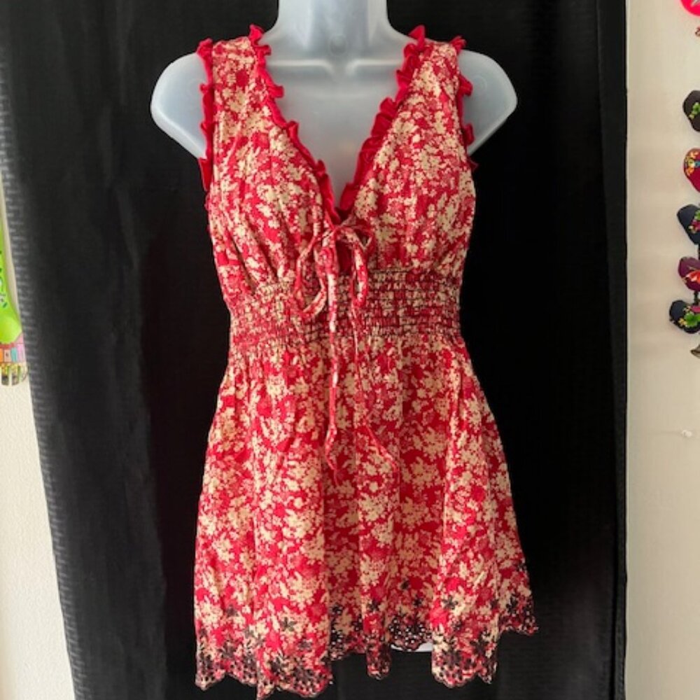 Fun Floral V-Neck Top ~ 100% Cotton